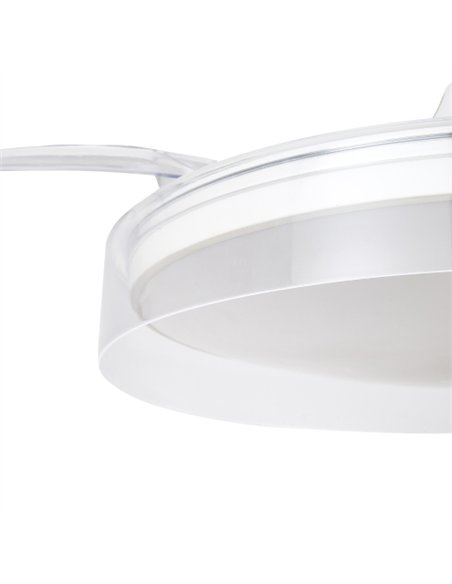 Plafón ventilador con luz Glass - Mantra - Aspas retráctiles transparentes, LED regulable y mando a distancia