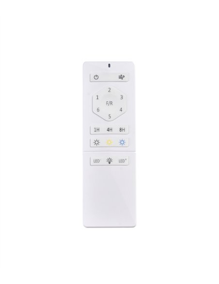 Ventilador de techo con luz Sena - ALG - Ventilador blanco con aspas retráctiles, motor ultrasilencioso y mando a distancia