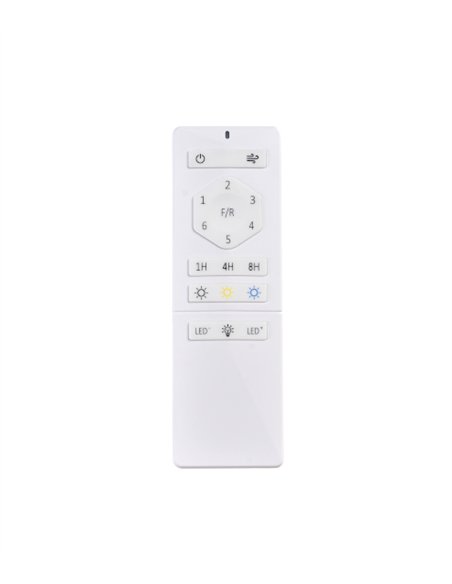 Ventilador de techo con luz Ural - ALG - Blanco con aspas retráctiles, difusor plano y motor ultrasilencioso