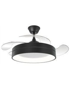 Ventilador de techo con luz Volga - ALG - Acabado negro con aspas retráctiles, luz regulable y motor ultrasilencioso 2