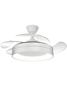 Ventilador de techo con luz Volga - ALG - Aspas retráctiles en blanco con luz regulable y mando a distancia 2