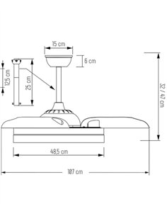 Ventilador de techo con luz Tíber - ALG - Aspas retráctiles en blanco con motor ultrasilencioso y mando a distancia 2