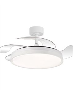 Ventilador de techo con luz RGB Tíber - ALG - Blanco con aspas retráctiles, control por app y mando a distancia 2