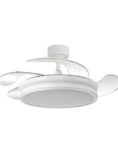 Ventilador de techo con luz Júcar - ALG - Blanco con control Bluetooth, aspas abatibles y luz regulable 2