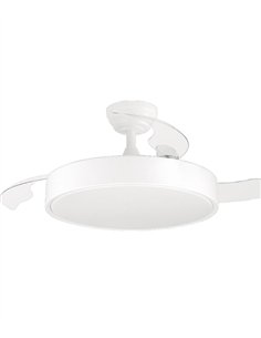Ventilador de techo con luz Esla - ALG - Aspas retráctiles en blanco con mando a distancia y motor ultrasilencioso 2