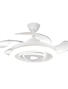 Ventilador de techo con luz Odiel - ALG - Diseño decorativo en blanco con aspas retráctiles y luz regulable 2