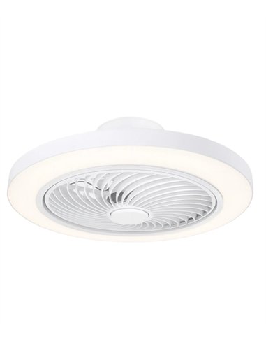 Ventilador de techo sin aspas con luz Ara - ALG - Blanco tipo plafón con luz regulable y motor ultrasilencioso