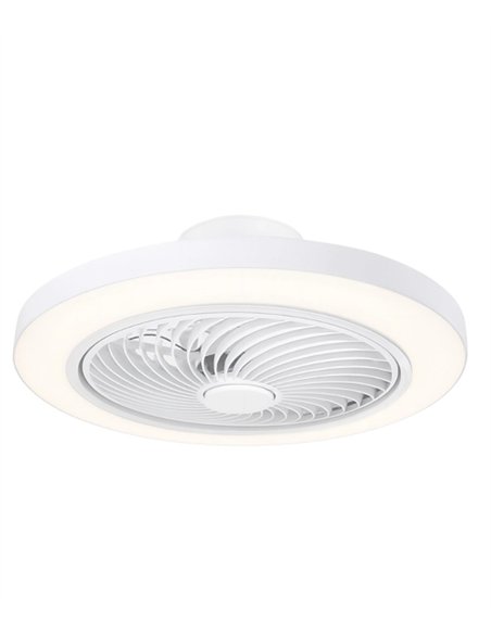 Ventilador de techo sin aspas con luz Ara - ALG - Blanco tipo plafón con luz regulable y motor ultrasilencioso