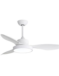 Ventilador de techo con luz Nilo - ALG - Blanco con 3 palas fijas, motor ultrasilencioso y mando a distancia 2
