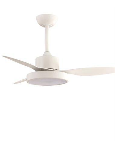 Ventilador de techo con luz Nilo Mini - ALG - Ventilador blanco con 3 palas fijas y motor ultrasilencioso