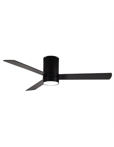 Ventilador de techo con luz LED Navia - ALG - Aspas reversibles negro/madera