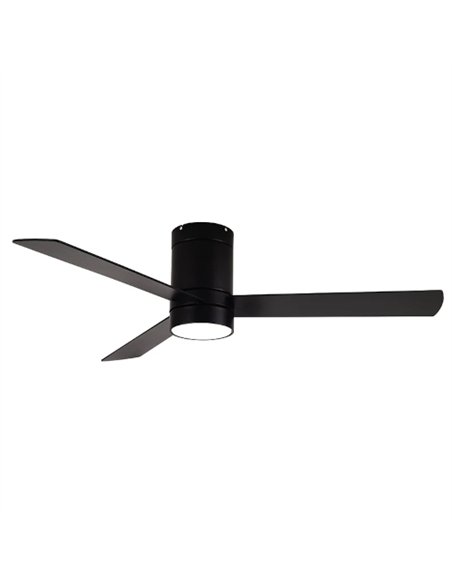Ventilador de techo con luz LED Navia - ALG - Aspas reversibles negro/madera