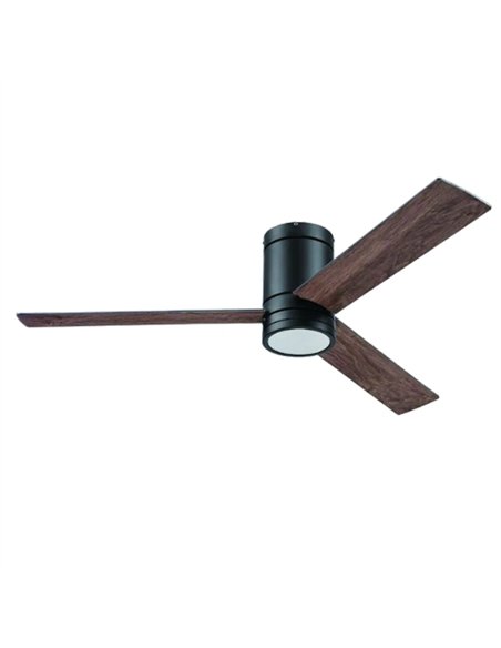 Ventilador de techo con luz LED Navia - ALG - Aspas reversibles negro/madera