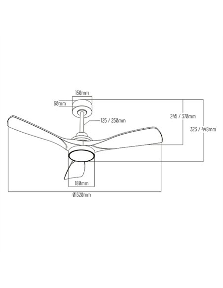 Ventilador de techo con luz Nalón - ALG - Aspas de madera, motor ultrasilencioso y mando a distancia