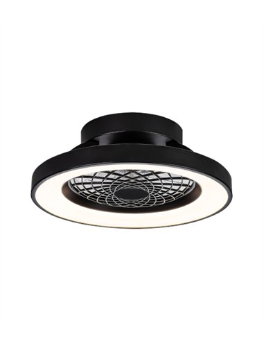 Plafón ventilador con luz Tibet Mini - Mantra - Negro con LED regulable, motor ultrasilencioso y mando a distancia