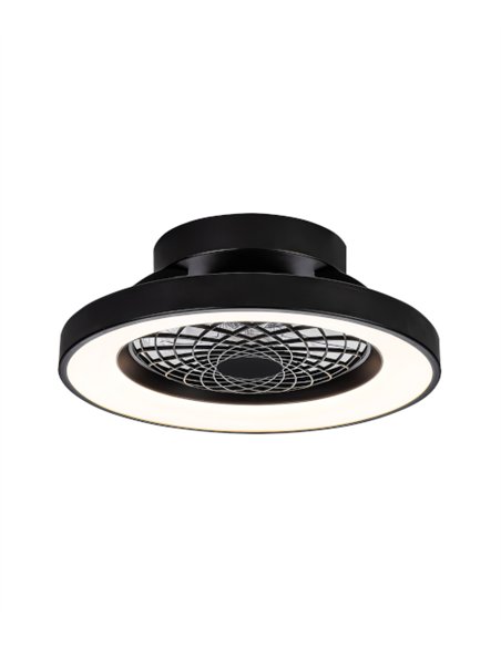 Plafón ventilador con luz Tibet Mini - Mantra - Negro con LED regulable, motor ultrasilencioso y mando a distancia