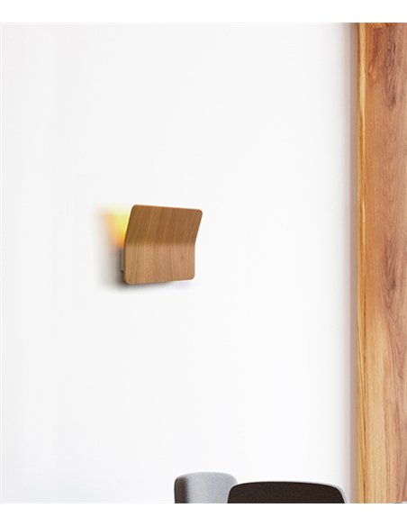 Lámpara de pared Kito – Luxcambra – Pantalla de madera de roble, Lámpara LED