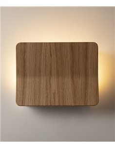 Lámpara de pared Kito – Luxcambra – Pantalla de madera de roble, Lámpara LED