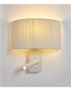 Aplique de pared Corba – Luxcambra – Lámpara con lector, Pantalla de algodón