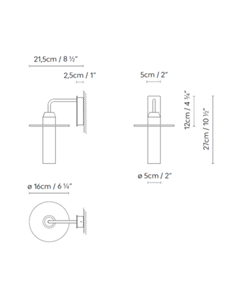 Aplique de pared Beira W - B.lux - Diseño de vidrio con brazo metálico y luz LED suave