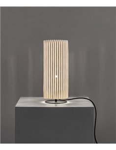 Lámpara de mesa Núa Small - a-emotional light - Malla de acero pintado con textura vertical y luz tamizada 2