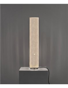 Lámpara de mesa Núa Large - a-emotional light - Diseño cilíndrico de malla metálica con presencia escultórica
