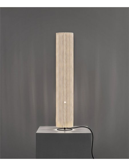 Lámpara de mesa Núa Large - a-emotional light - Diseño cilíndrico de malla metálica con presencia escultórica