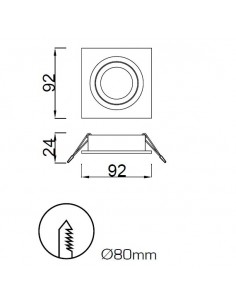 Downlight cuadrado Básico GU10 - Mantra