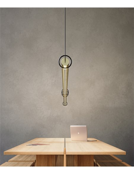 Lámpara colgante Solid SH - B.lux - Diseño lineal con luz LED de confort y regulación Push/DALI