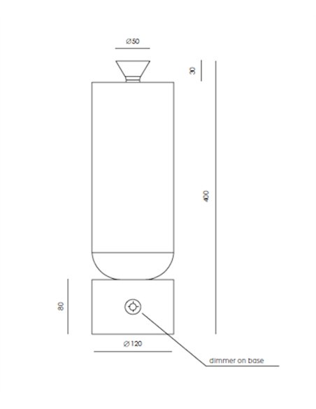 Lámpara de mesa Gamb - Aromas - Base de mármol con pantalla de lino y regulador integrado
