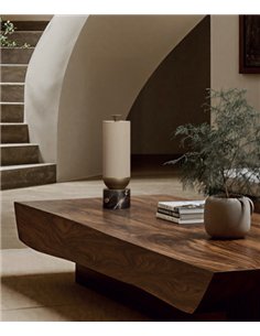 Lámpara de mesa Gamb - Aromas - Base de mármol con pantalla de lino y regulador integrado