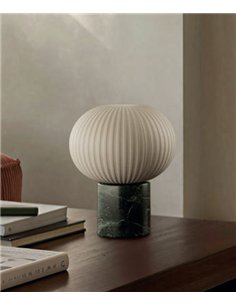 Lámpara de mesa Irzo - Aromas - Tulipa de cristal opal con base de mármol o metal