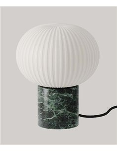 Lámpara de mesa Irzo - Aromas - Tulipa de cristal opal con base de mármol o metal 2