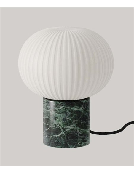 Lámpara de mesa Irzo - Aromas - Tulipa de cristal opal con base de mármol o metal