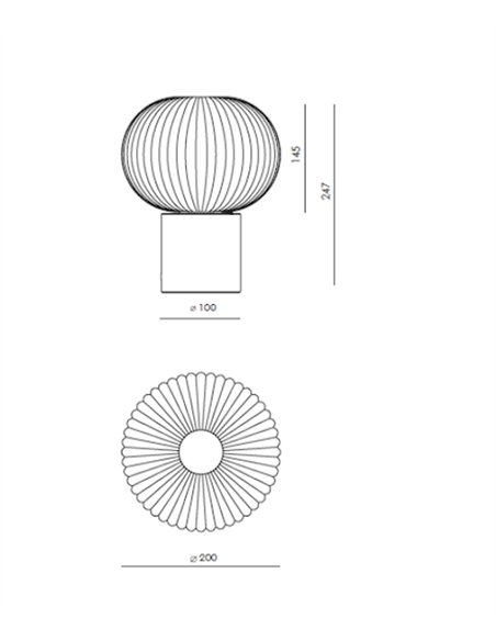 Lámpara de mesa Irzo - Aromas - Tulipa de cristal opal con base de mármol o metal