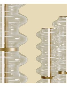 Lámpara de mesa Vitree - Aromas - Cristal transparente ondulado con tira LED táctil 2