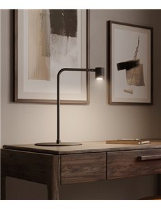 Lámpara de mesa Tea - Aromas - Cabezal orientable con detalle de mármol y regulador en cable