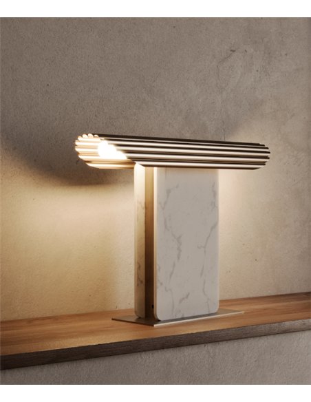 Lámpara de mesa Hold - Aromas - Diseño escultórico en mármol con doble luz
