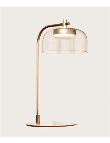 Lámpara de mesa Ipon - Aromas - Estructura arqueada con pantalla de cristal