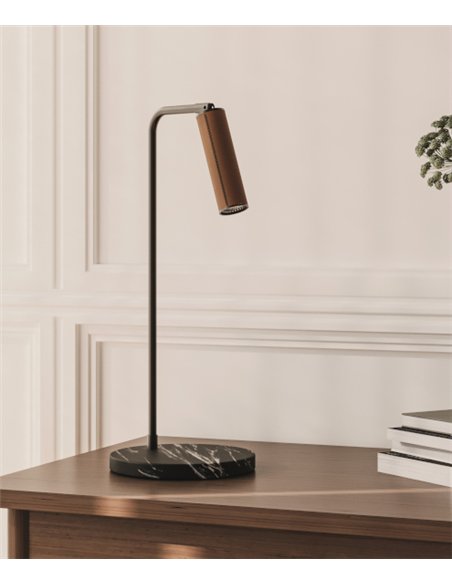 Lámpara de mesa Tura - Aromas - Diseño minimalista con cabezal orientable y base de mármol