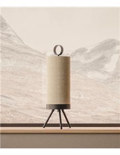 Lámpara de mesa Nooi - Aromas - Pantalla cilíndrica de lino con base trípode