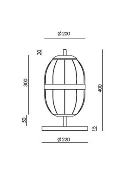 Lámpara de mesa Pull - Aromas - Pantalla ovalada de lino con base circular de mármol