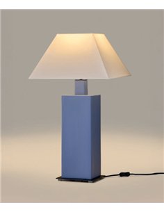 Lámpara de mesa Syal - Aromas - Base cerámica geométrica con pantalla textil
