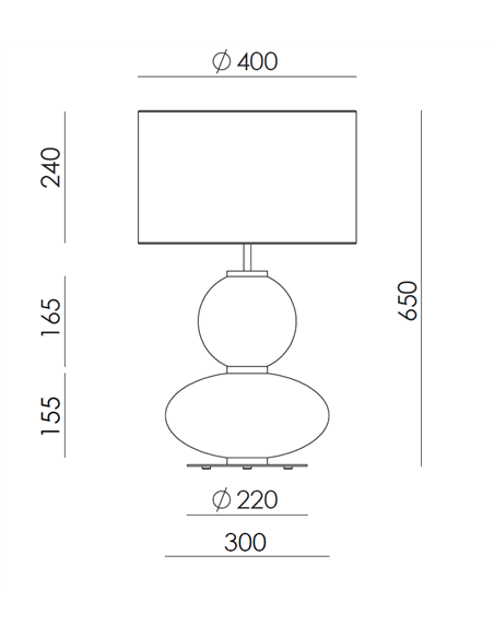 Lámpara de mesa Mapi - Aromas - Diseño escultórico con vidrio decorativo