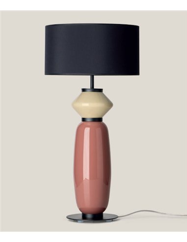 Lámpara de mesa Papi - Aromas - Cuerpo de vidrio decorativo con pantalla cilíndrica
