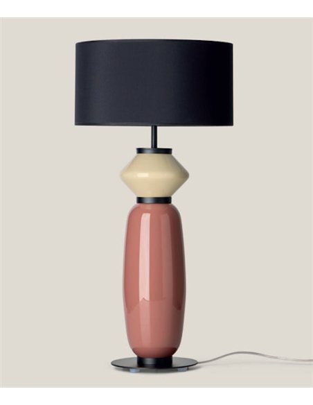 Lámpara de mesa Papi - Aromas - Cuerpo de vidrio decorativo con pantalla cilíndrica