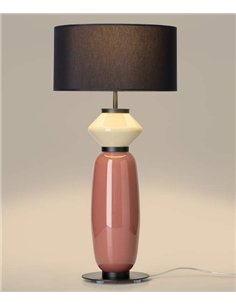 Lámpara de mesa Papi - Aromas - Cuerpo de vidrio decorativo con pantalla cilíndrica