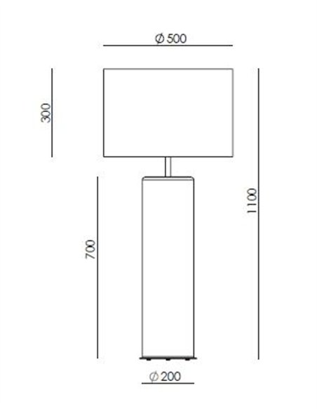 Lámpara de mesa Amec - Aromas - Cuerpo cilíndrico de cerámica con pantalla textil
