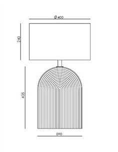 Lámpara de mesa Lopo - Aromas - Base cerámica arqueada con relieve y pantalla cilíndrica 2