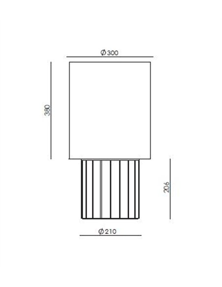 Lámpara de mesa Dena - Aromas - Base cerámica acanalada con pantalla cilíndrica